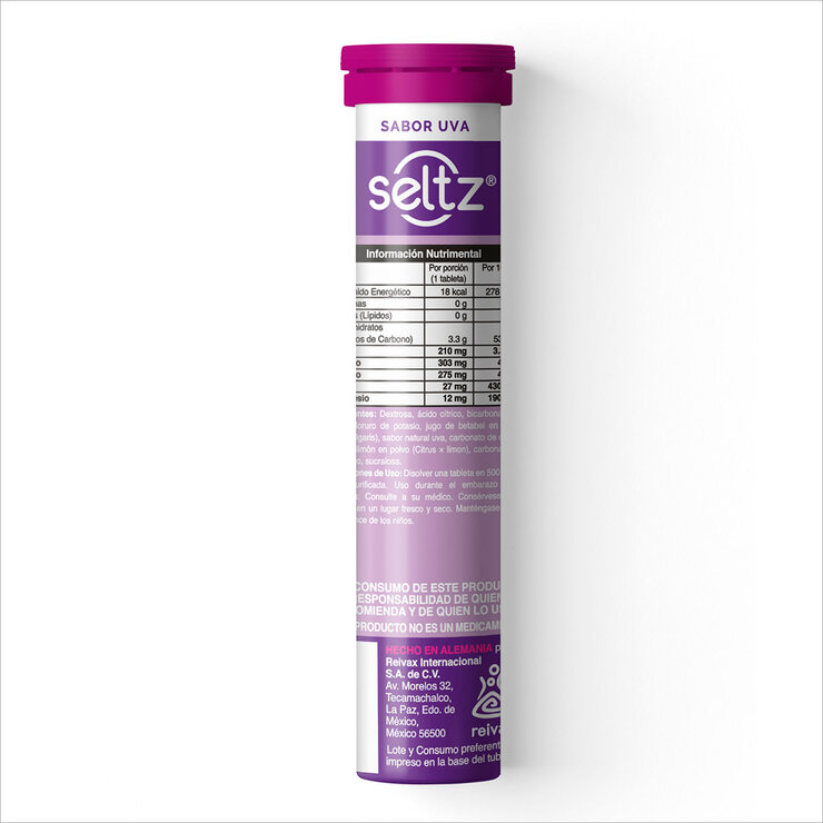 Seltz Electrolitos 3 Tubos de 13 Tabletas Efervescentes c/u Sabor Uva — Imagen 2 de 4
