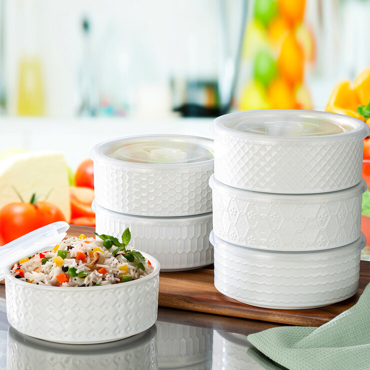 Signature Housewares Juego de 6 Recipientes con Tapas — Imagen 1 de 3