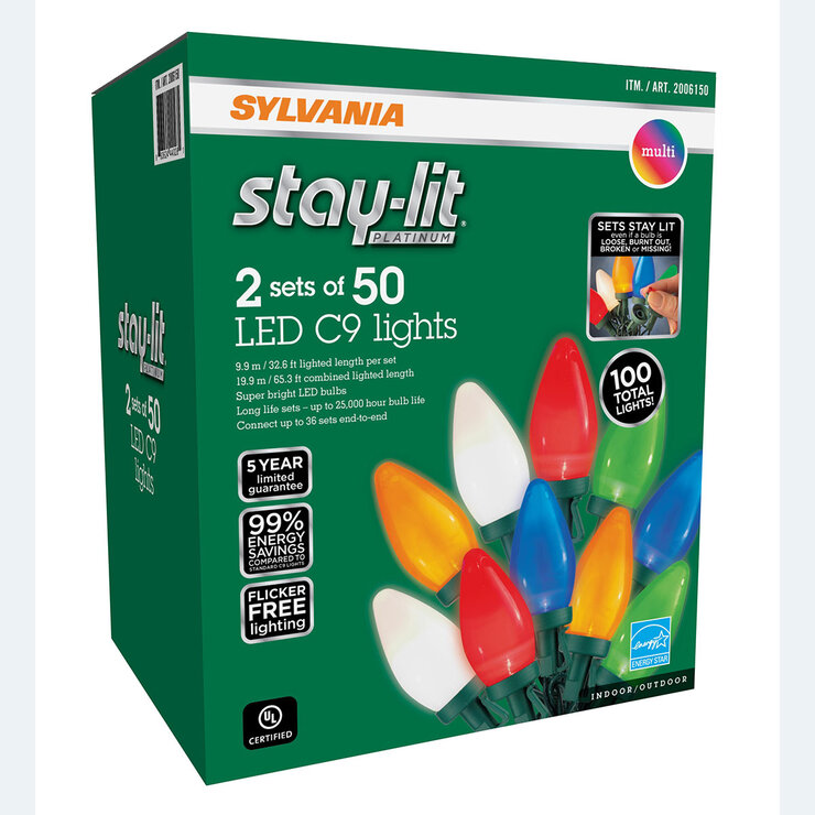Sylvania Serie de Luces Navideñas Multi LED STAYLIT C9 2 piezas — Imagen 4 de 4