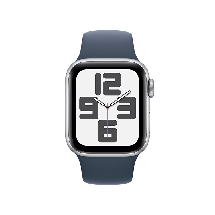 Apple Watch SE (GPS) Caja de aluminio medianoche 40mm con Correa deportiva azul tempestad — Imagen 2 de 4