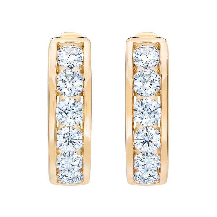 .50ctw, Arracadas de Diamantes, Corte Redondo Brillante, Oro Amarillo de 14K — Imagen 4 de 4
