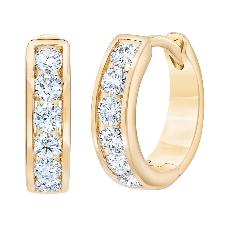 .50ctw, Arracadas de Diamantes, Corte Redondo Brillante, Oro Amarillo de 14K — Imagen 1 de 4