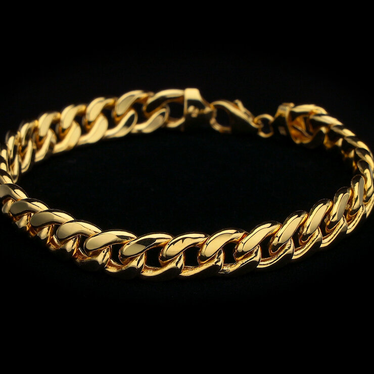 Pulsera para Caballero, 21.59cm, Oro Italiano Amarillo de 14K — Imagen 3 de 4