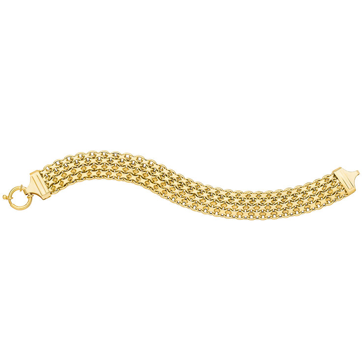 Pulsera Bombay Bismark de Cinco Hileras, Oro Amarillo de 14K, 19cm — Imagen 2 de 4