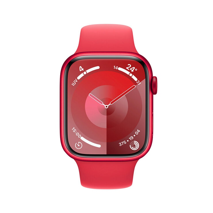 Apple Watch S9 (GPS) Caja de aluminio (PRODUCT)RED 45mm con correa deportiva (PRODUCT)RED — Imagen 2 de 4