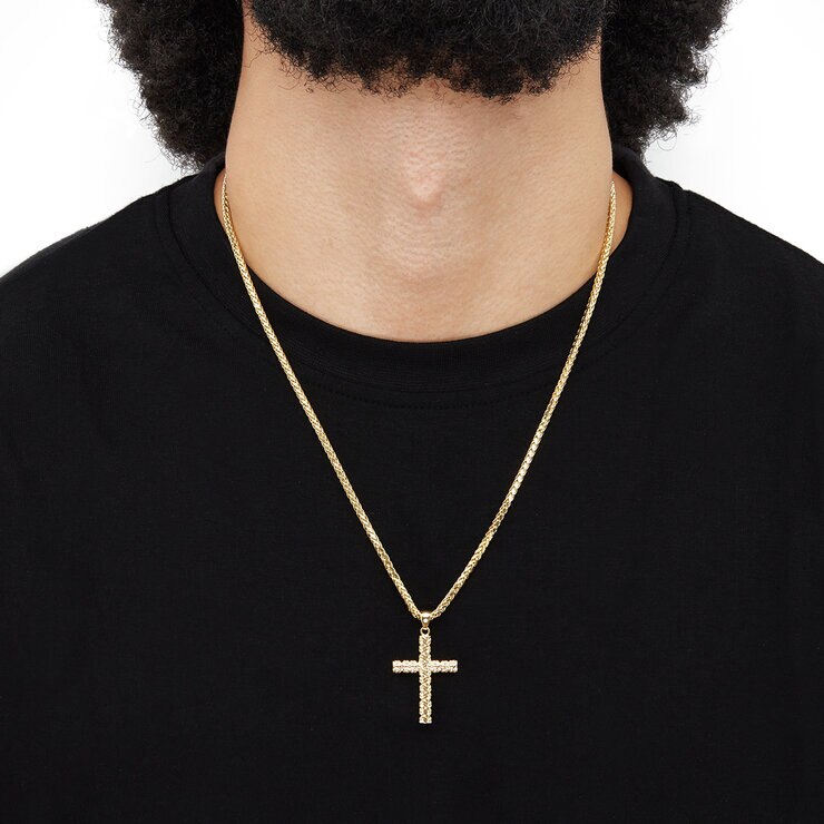 Collar con Dije de Cruz, Oro Amarillo de 14K — Imagen 2 de 4