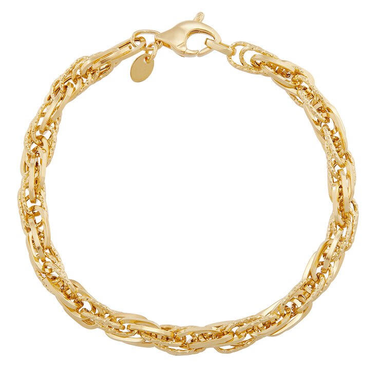 Pulsera, Oro Amarillo de 14K, 19cm — Imagen 3 de 4
