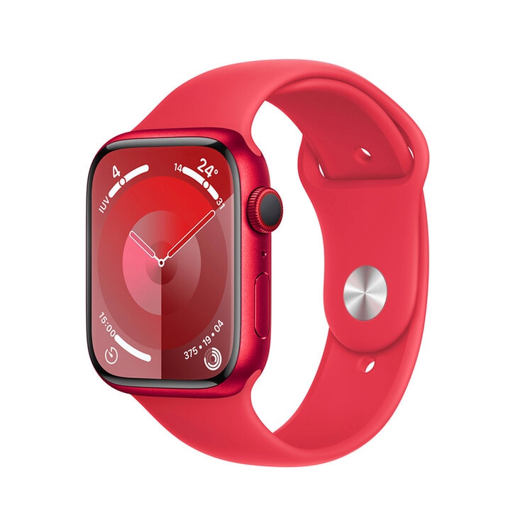 Apple Watch S9 (GPS) Caja de aluminio (PRODUCT)RED 45mm con correa deportiva (PRODUCT)RED — Imagen 1 de 4