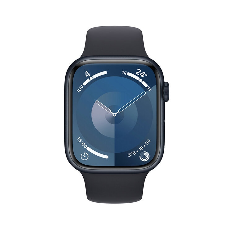 Apple Watch S9 (GPS) Caja de aluminio medianoche 45mm con correa deportiva medianoche — Imagen 4 de 4