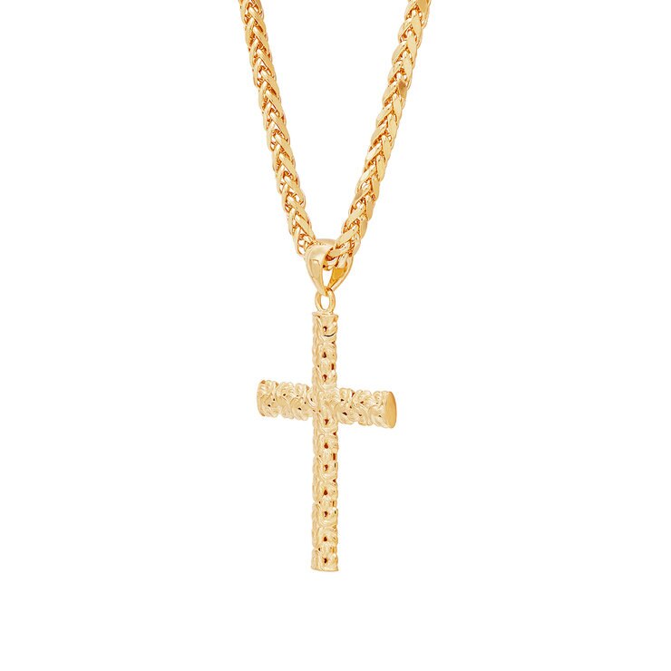 Collar con Dije de Cruz, Oro Amarillo de 14K — Imagen 3 de 4