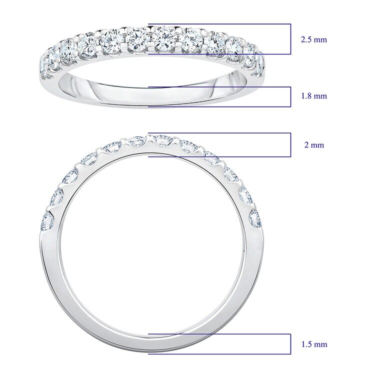 Anillo, 0.50ctw Diamantes, Oro Blanco de 14K — Imagen 2 de 4