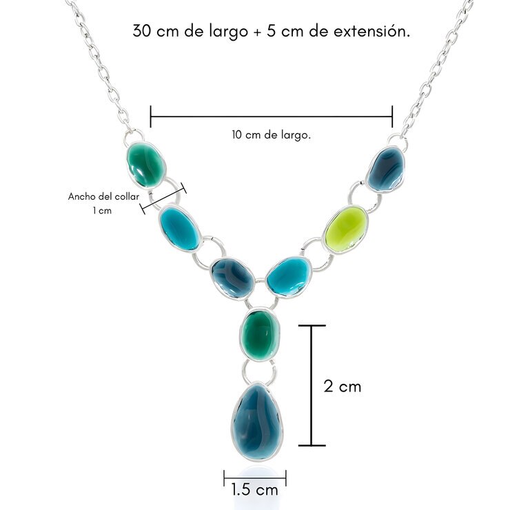 Tropicart, Juego de Collar, Aretes y Pulsera en Tonos Azules — Imagen 2 de 4