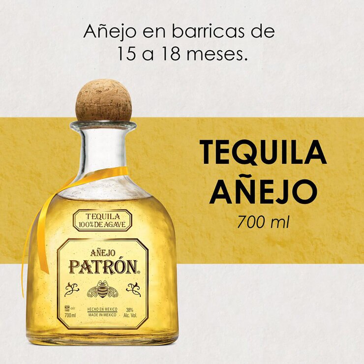 Tequila Patrón Añejo 700ml — Imagen 4 de 4