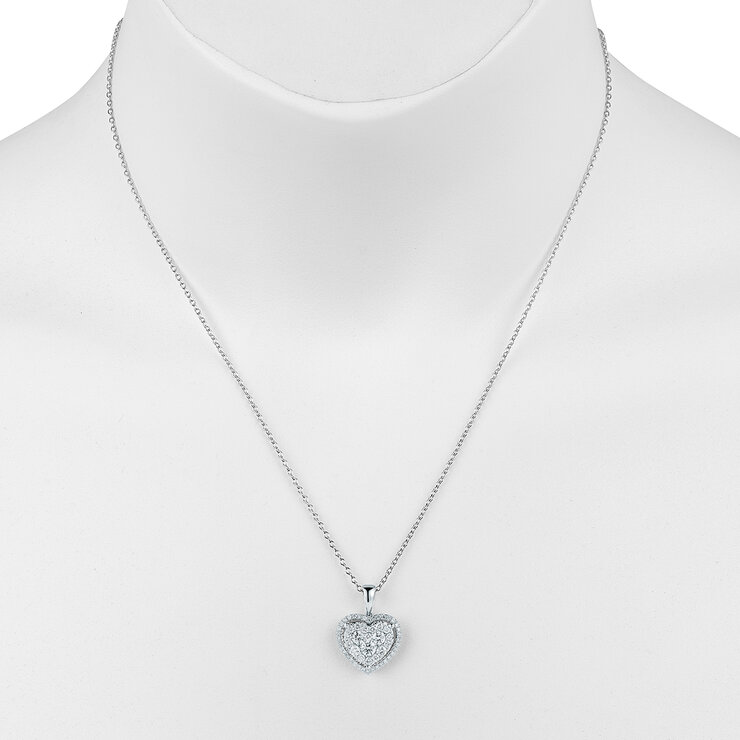Dije de Diamantes, 0.82ctw, Corte Redondo, Oro Blanco de 14k — Imagen 2 de 3