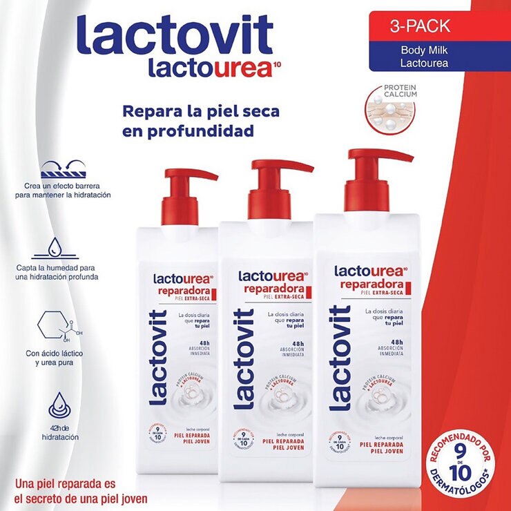 Lactovit Lactourea Crema Corporal  3 pzas de 400 ml — Imagen 3 de 4
