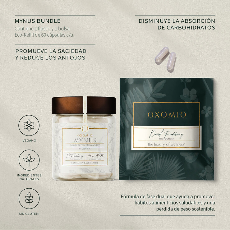 Oxomio Mynus Extracto de Frijol Blanco 60 Cápsulas + Eco Refill  de 60 Cápsulas — Imagen 4 de 4