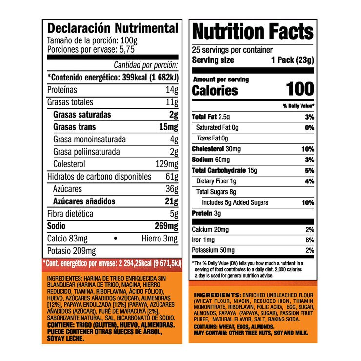 Thinaddictives Galletas Almendras Finas con Papaya y Maracuyá 575g — Imagen 2 de 4