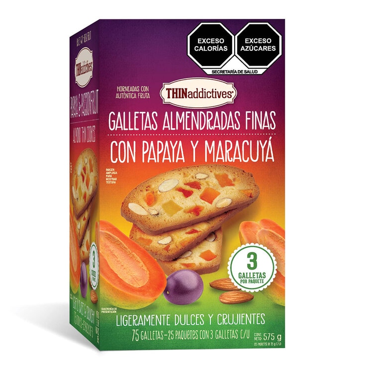 Thinaddictives Galletas Almendras Finas con Papaya y Maracuyá 575g — Imagen 1 de 4