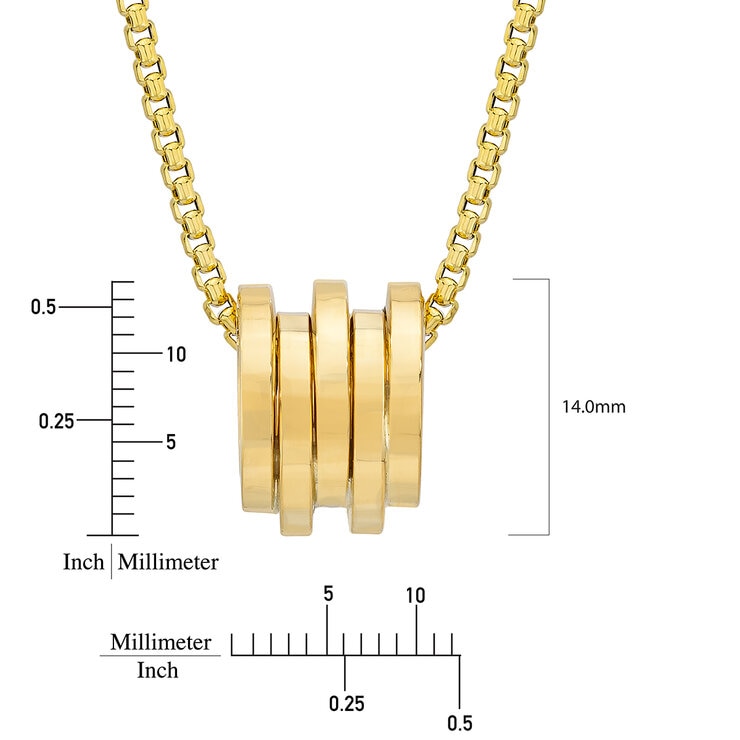 Dije, Diseño de Rondelle de 5 filas, Oro Amarillo de 14K — Imagen 2 de 4