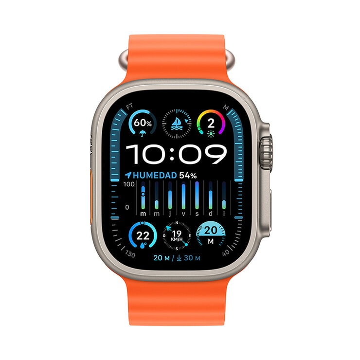 Apple Watch Ultra 2 (GPS + Cellular) Caja de titanio 49mm con Correa Ocean naranja — Imagen 2 de 4