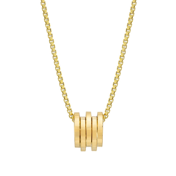 Dije, Diseño de Rondelle de 5 filas, Oro Amarillo de 14K — Imagen 4 de 4