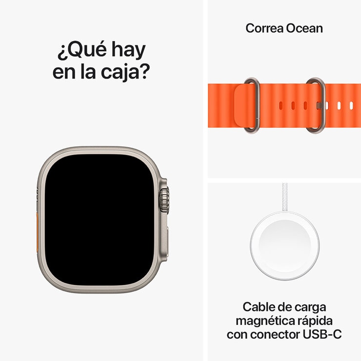 Apple Watch Ultra 2 (GPS + Cellular) Caja de titanio 49mm con Correa Ocean naranja — Imagen 3 de 4
