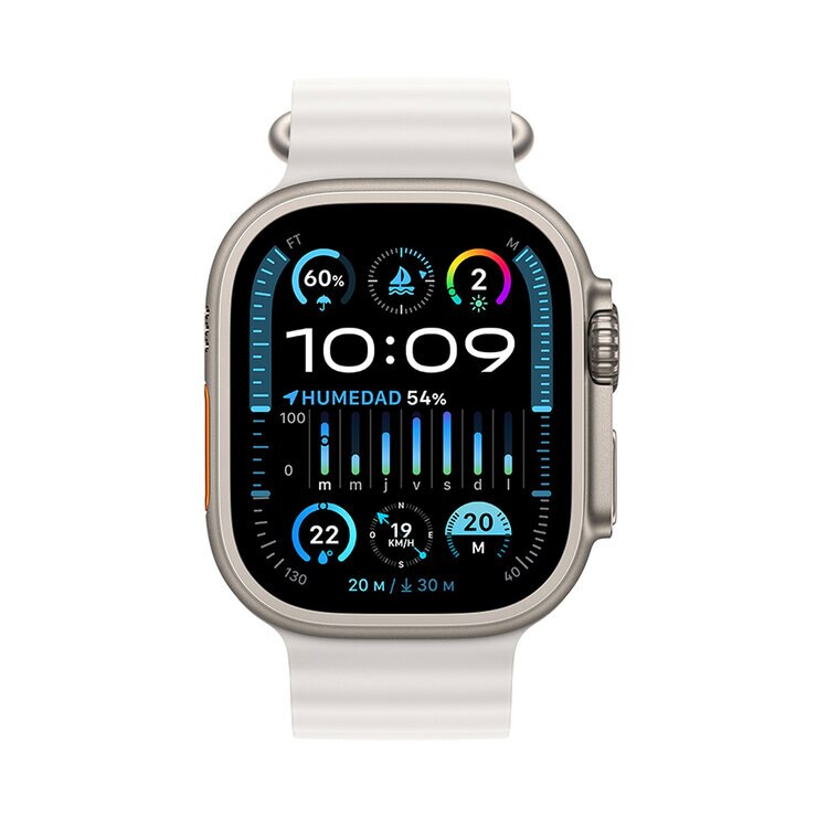Apple Watch Ultra 2 (GPS + Cellular) Caja de titanio 49mm con Correa Ocean blanco — Imagen 3 de 4