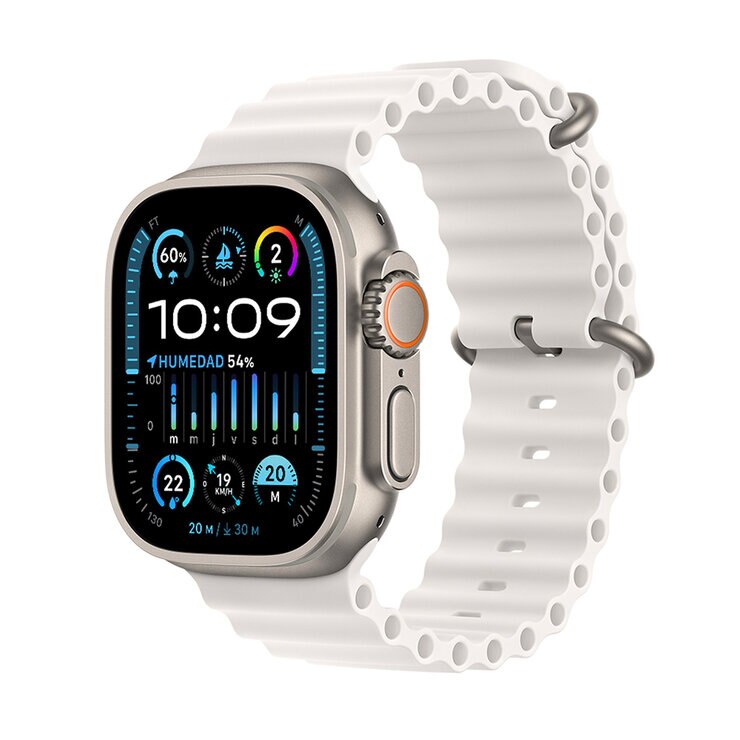 Apple Watch Ultra 2 (GPS + Cellular) Caja de titanio 49mm con Correa Ocean blanco — Imagen 1 de 4