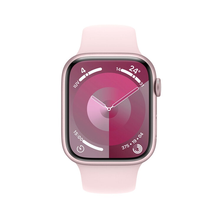 Apple Watch S9 (GPS) Caja de aluminio rosa 45mm con correa deportiva rosa — Imagen 3 de 4