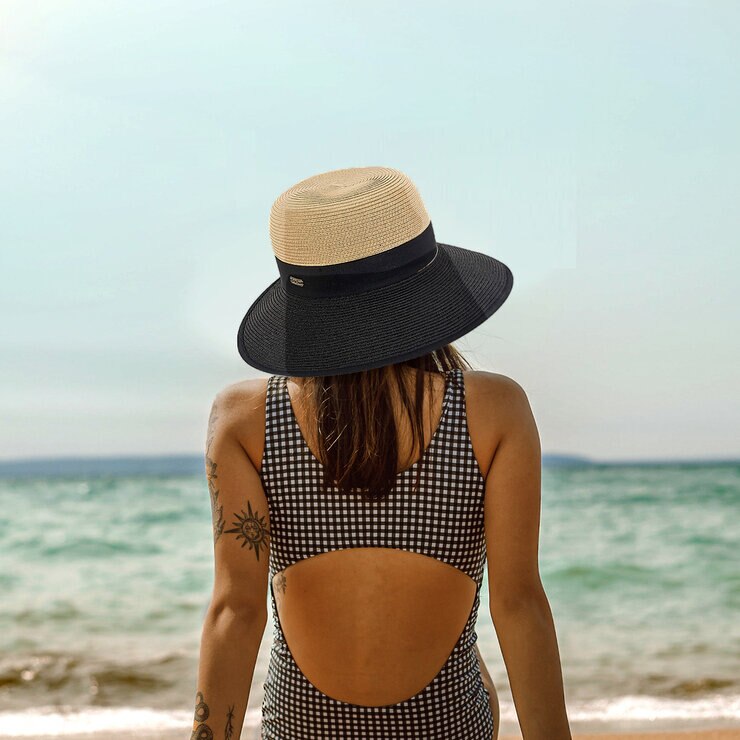 Sun & Sand, Sombrero de Ala Media Bicolor — Imagen 2 de 4