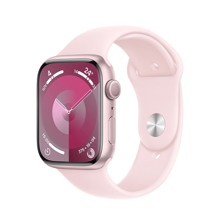Apple Watch S9 (GPS) Caja de aluminio rosa 45mm con correa deportiva rosa — Imagen 1 de 4