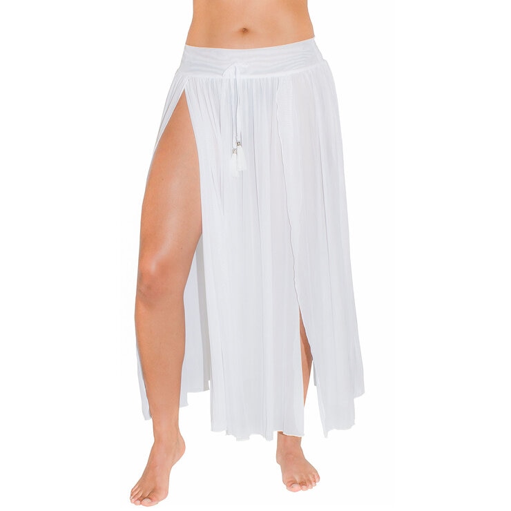 Skysoul, Falda Larga de Mesh Color Blanco para Dama, Varias Tallas — Imagen 1 de 2