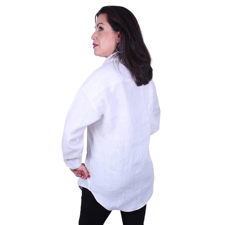 Emporio Colombo, Blusa Oversize de Lino para Dama en Varias Tallas, Color Hueso — Imagen 1 de 2