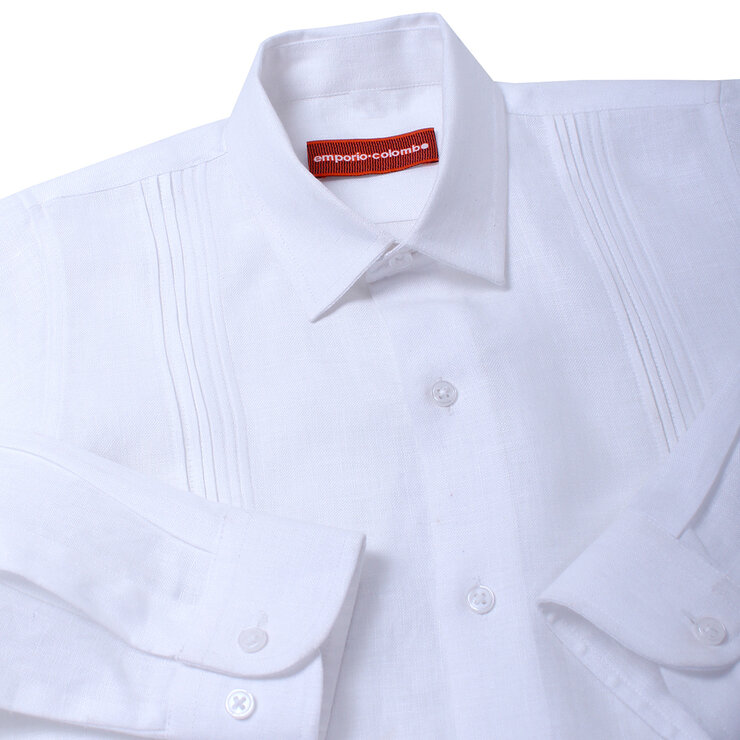 Emporio Colombo, Guayabera de Lino para Niño Color Blanco, Varias Tallas — Imagen 2 de 2