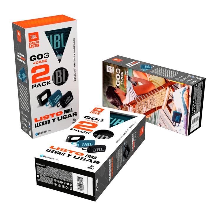 JBL GO3 Bundle 2 Bocinas + 1 Funda  — Imagen 3 de 3