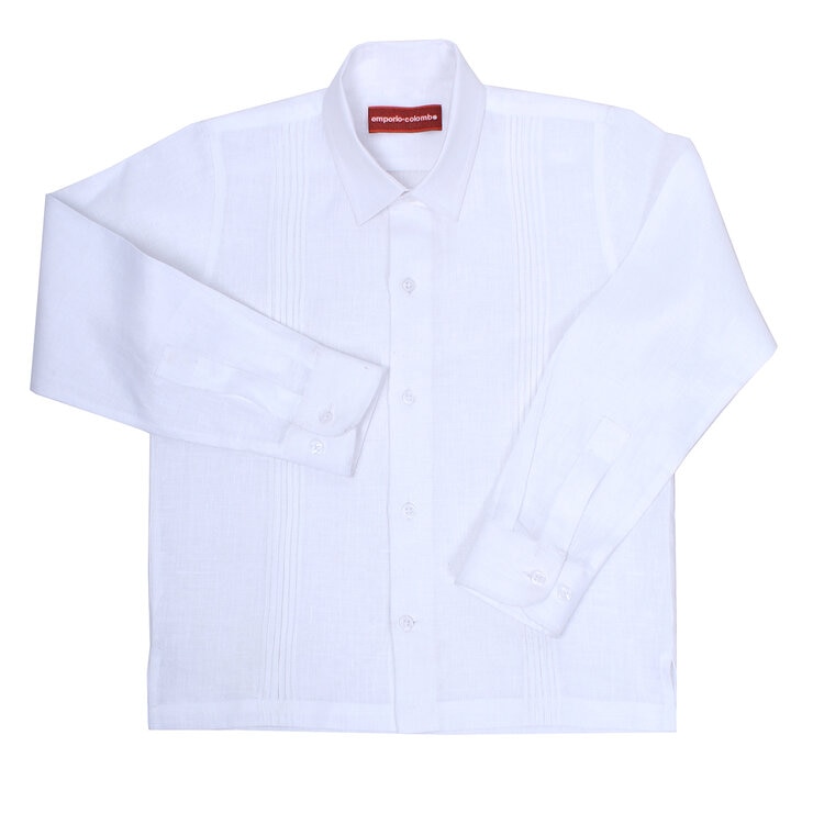 Emporio Colombo, Guayabera de Lino para Niño Color Blanco, Varias Tallas — Imagen 1 de 2