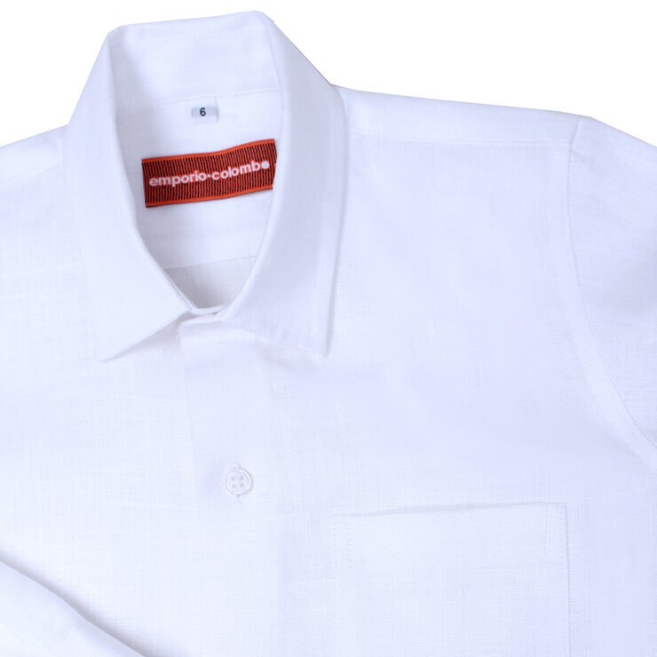 Emporio Colombo, Camisa de Lino para Niño en Varias Tallas, Color Blanco — Imagen 2 de 2