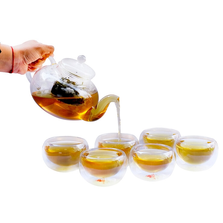 Zoma Tea Collection Juego de Tetera con 6 Tazas de Doble Cristal y un Té de 80 g  — Imagen 3 de 3