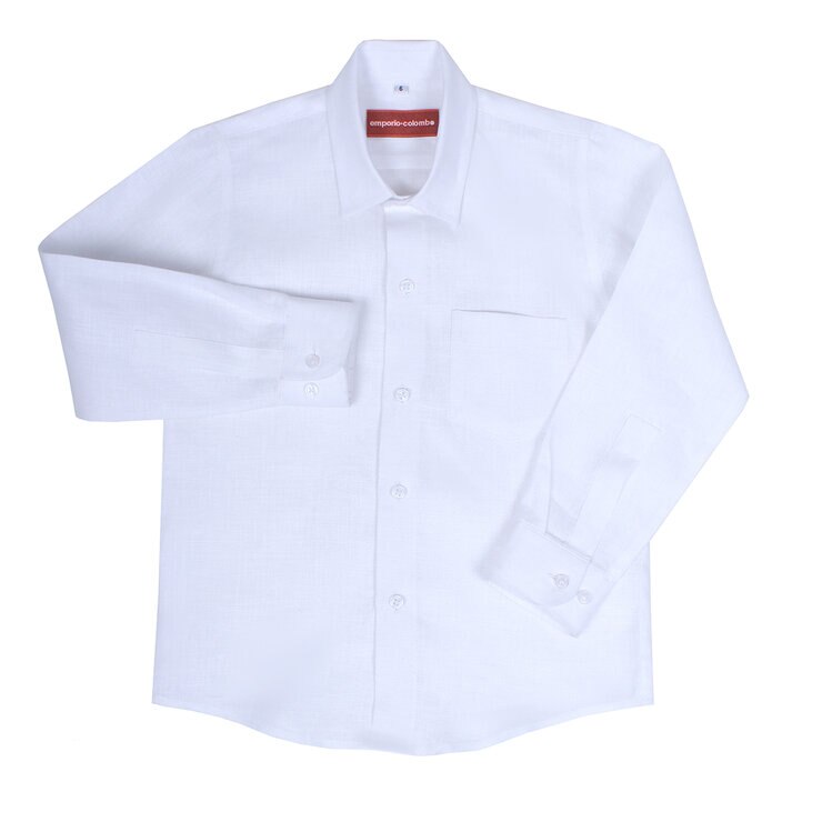 Emporio Colombo, Camisa de Lino para Niño en Varias Tallas, Color Blanco — Imagen 1 de 2