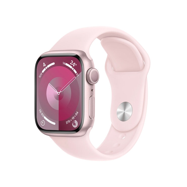 Apple Watch S9 (GPS) Caja de aluminio rosa 41mm con correa deportiva rosa — Imagen 1 de 4