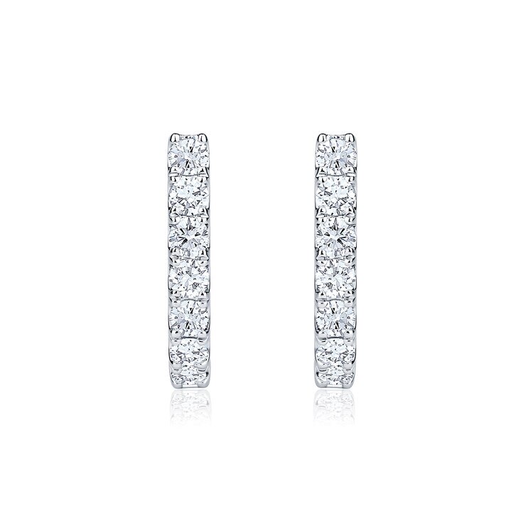 Aretes de Diamantes, 1.50ctw, Oro Blanco de 14K — Imagen 3 de 4