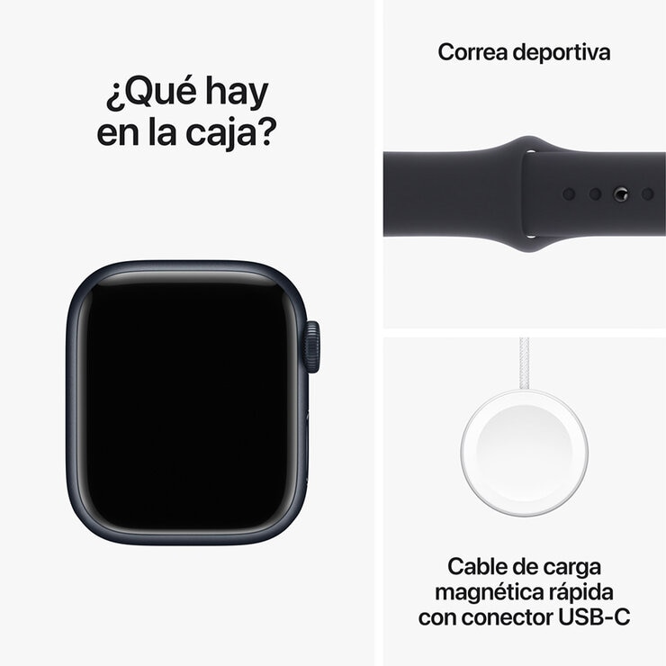 Apple Watch S9 (GPS) Caja de aluminio medianoche 41mm con correa deportiva medianoche — Imagen 4 de 4