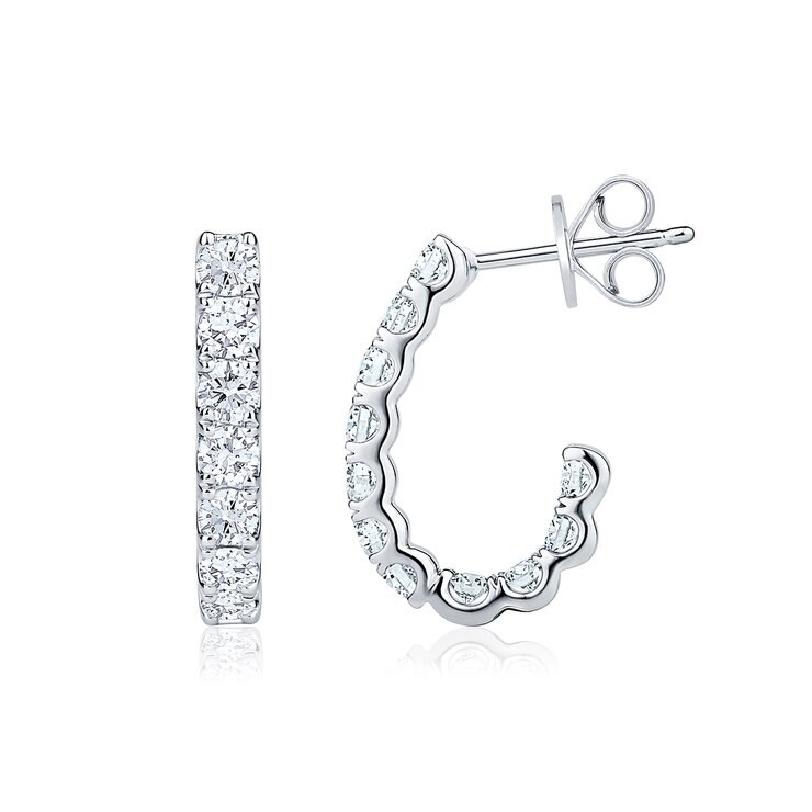 Aretes de Diamantes, 1.50ctw, Oro Blanco de 14K — Imagen 4 de 4