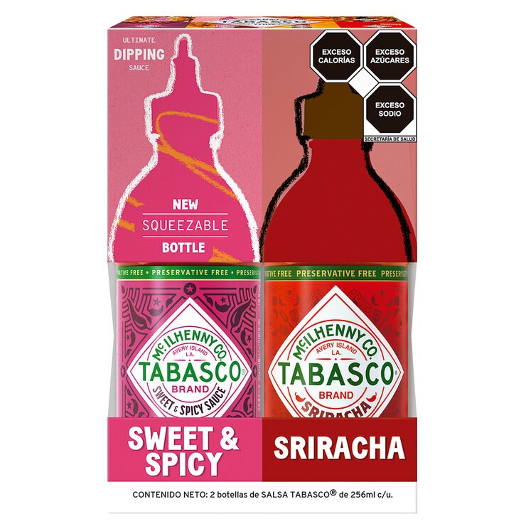 Tabasco Salsa Sriracha y Salsa Sweet Spicy 2 pzas de 256 ml  — Imagen 1 de 4