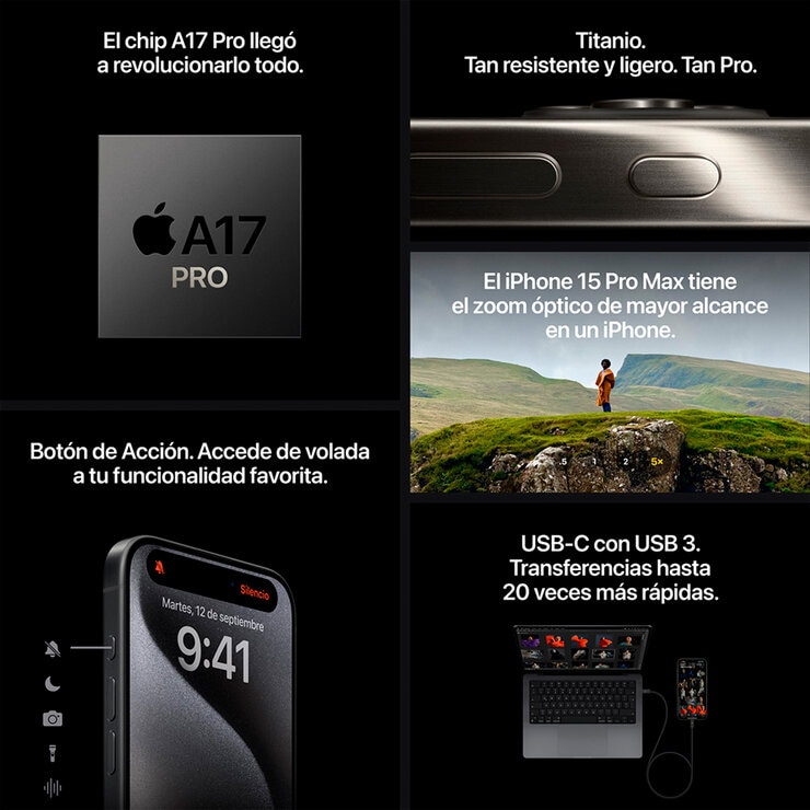 Apple iPhone 15 Pro 128GB Titanio Natural  — Imagen 2 de 4
