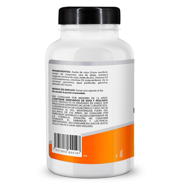 All Nature Vitamina D3+k2  Magnesio Zinc y Aceite de Coco 150 cápsulas — Imagen 3 de 4
