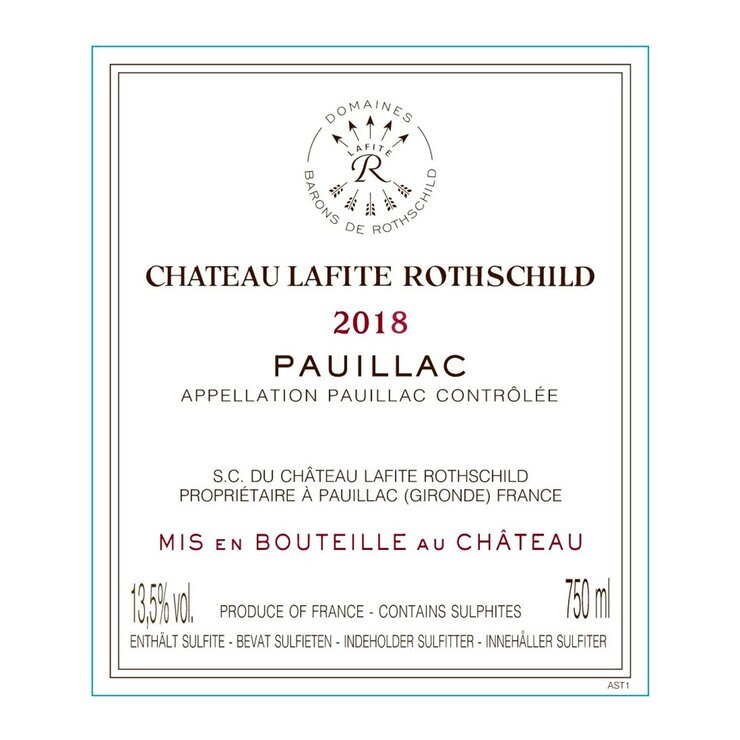Vino Tinto Chateau Lafite Rothschild 2018 750ml — Imagen 3 de 3