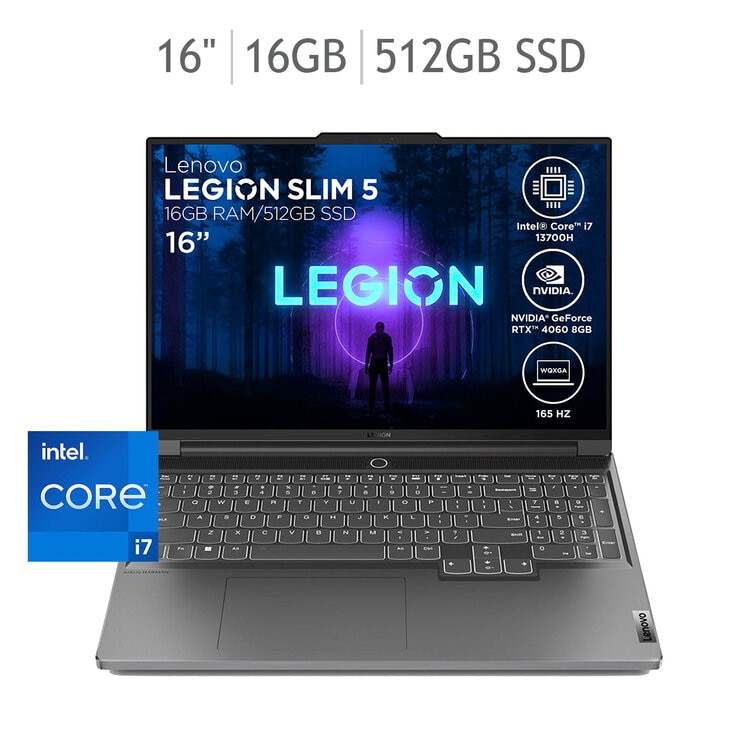 Lenovo Legion Slim 5 Laptop Gaming 16" Quad HD Intel Core i7 16GB 512GB SSD — Imagen 1 de 4