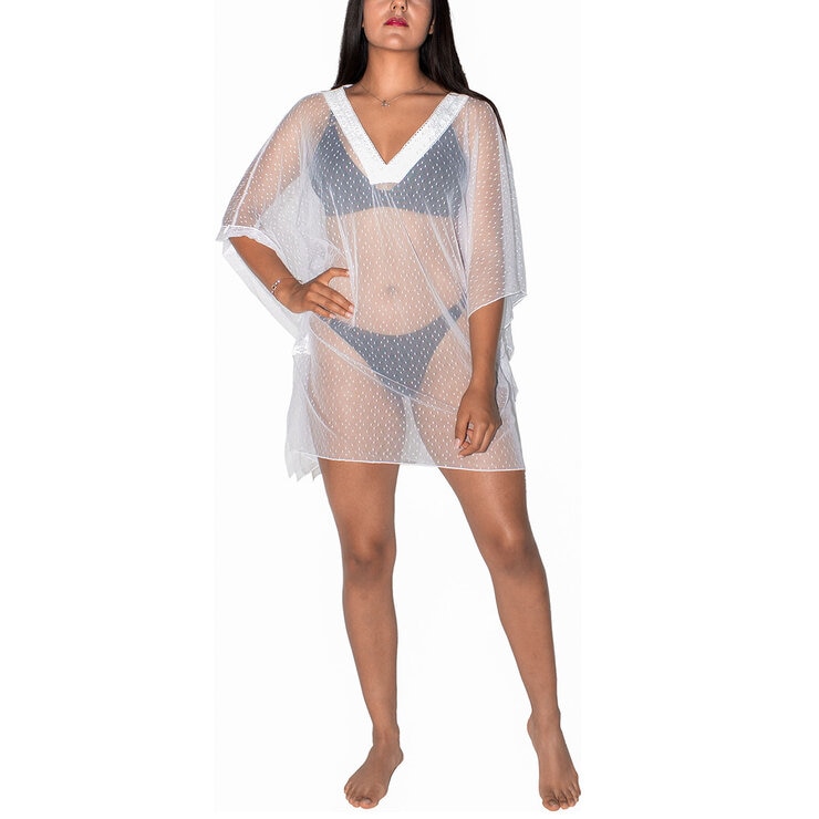 Skysoul, Vestido Corto de Mesh Color Blanco para Dama, Varias Tallas — Imagen 1 de 2