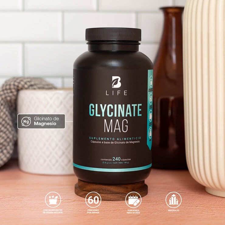 B Life Glicinato de Magnesio Frasco con 240 Cápsulas — Imagen 2 de 4